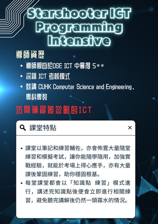 DSE S.4-6 ICT Online Programming Intensive